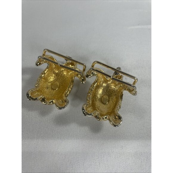 Gay Boyer Gold Turtle Belt Buckle Rope Ribbon Two Piece Sea Interlocking Vintage - Picture 7 of 16